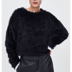 Zara knit fuzzy sweater